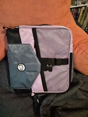 Case-It Pink Gray Zipper Binder Organizer Storage Case